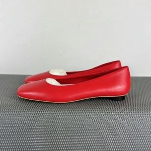 Everlane red buttery soft leather 9s square toe ballet flats women’s size 5